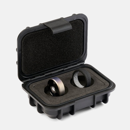 Ridge 8mm Beveled Ring Set - Burnt Titanium